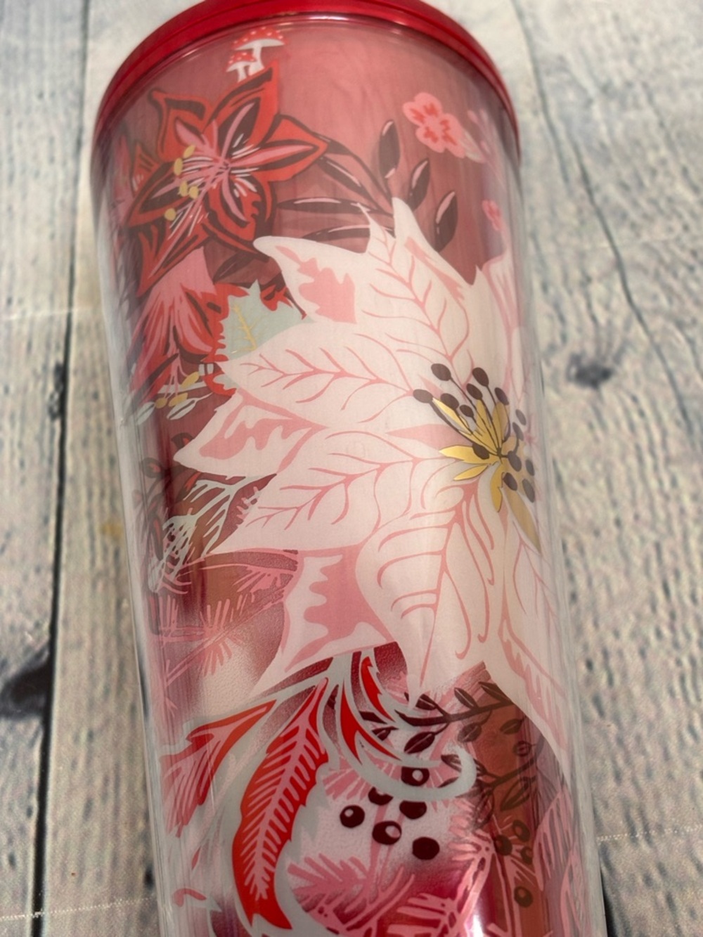 Starbucks 2022 Pearl Red Enchanted Forest Limited Edition Venti 24 Oz Tumbler - Picture 5 of 6